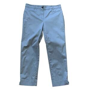 Ann Taylor Blue Gray Cotton Cropped Leg Dress Pants 6